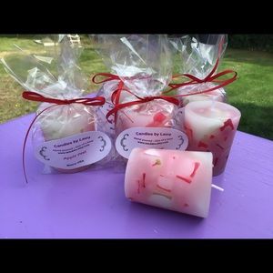 6 large Apple Peel scented votives